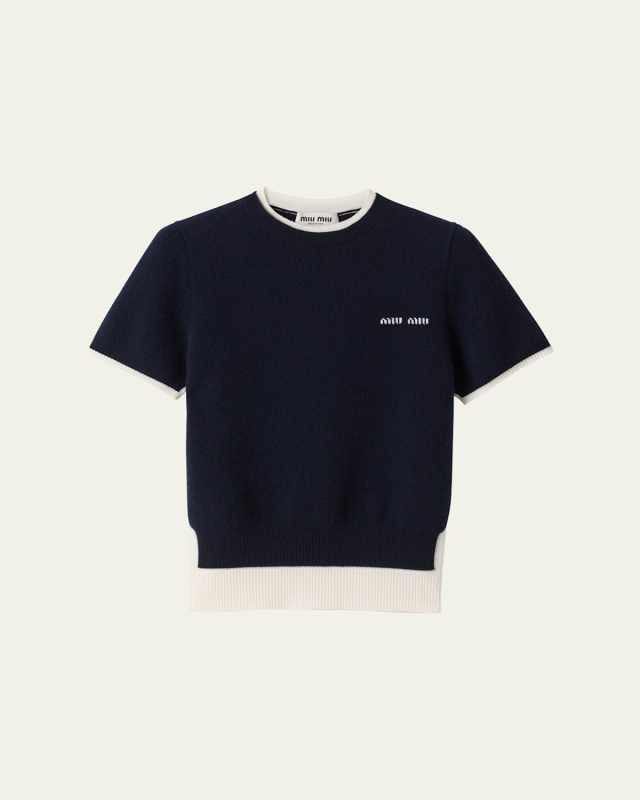Short-Sleeve Layered Crewneck Sweater